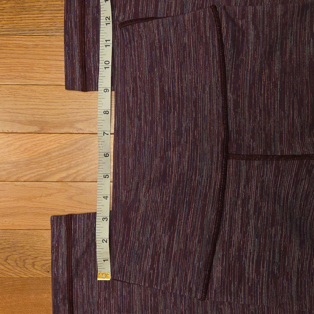 Lululemon Wunder Under High Rise 21" Inseam Leggings Size 6 Pink Purple Striped - Picture 4 of 9